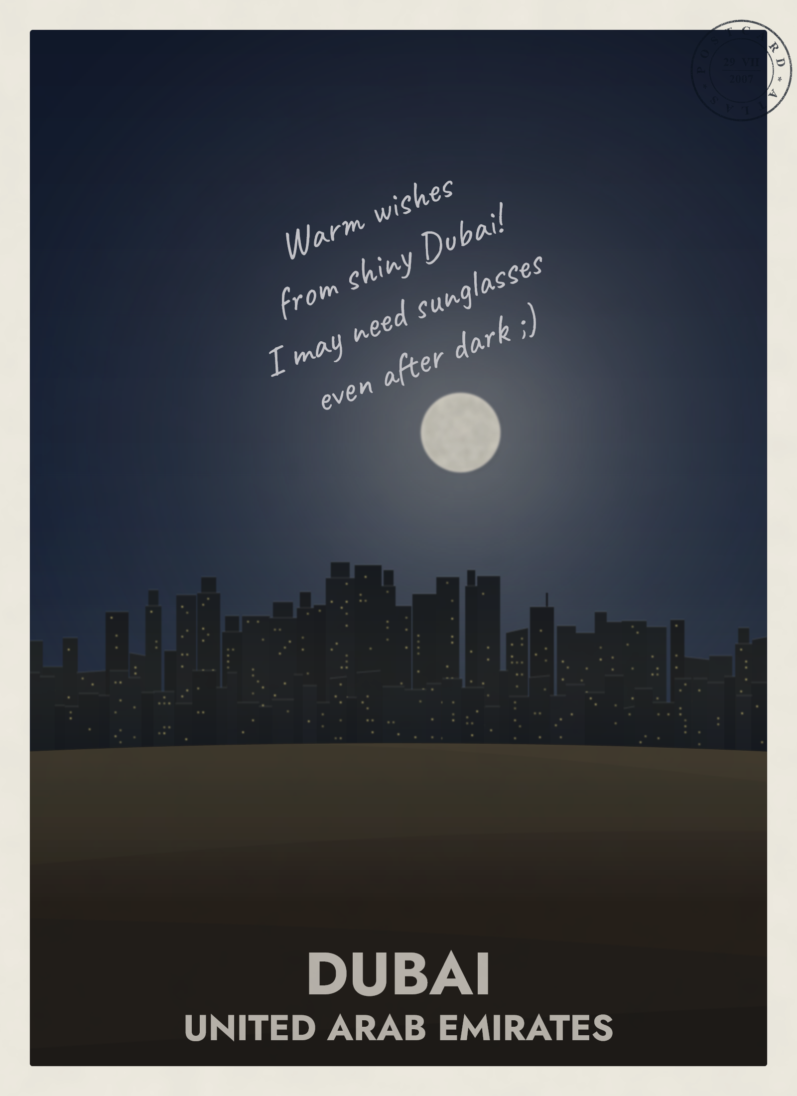 Dubai at night in summer