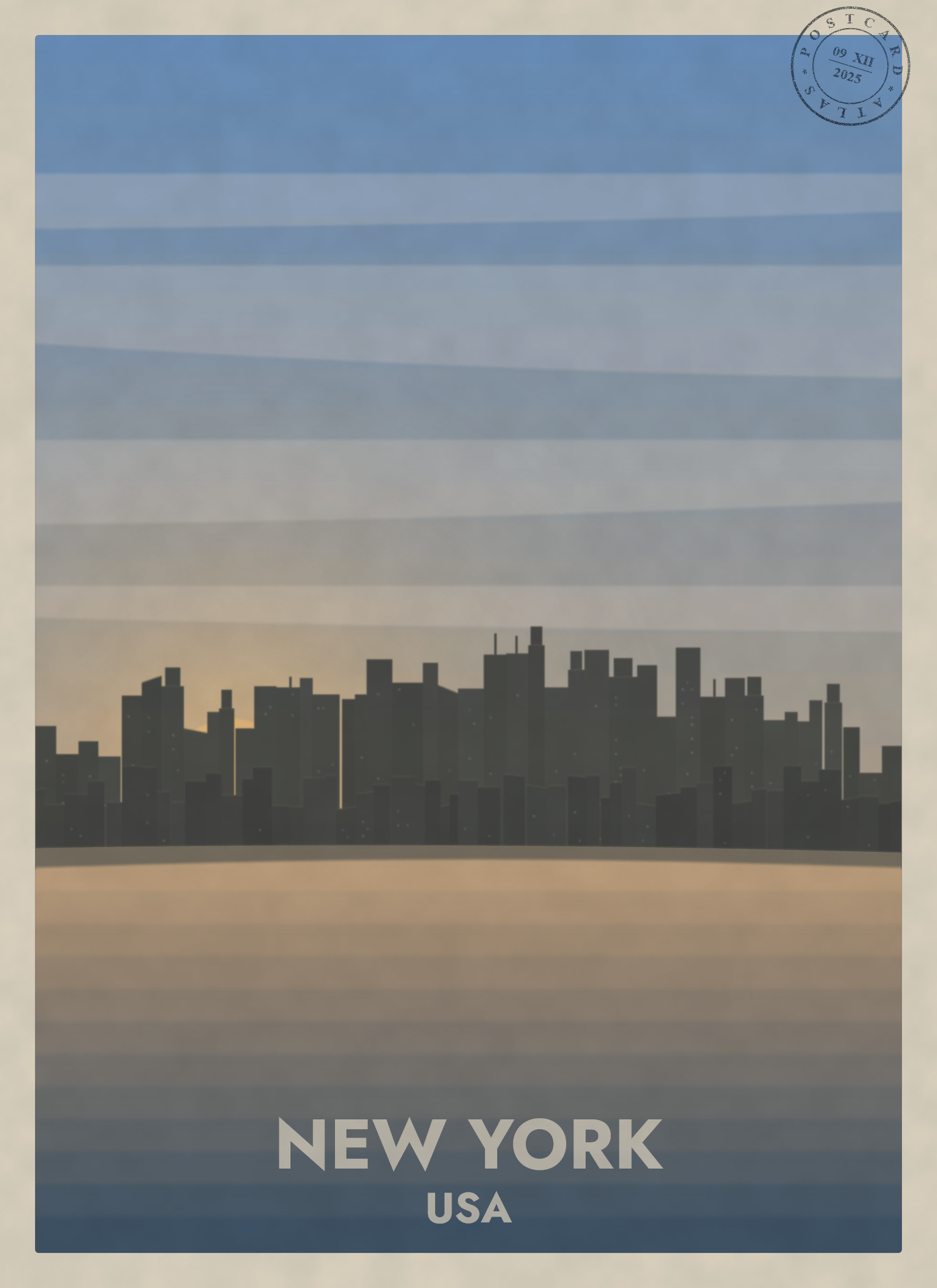 New York at dawn in autumn