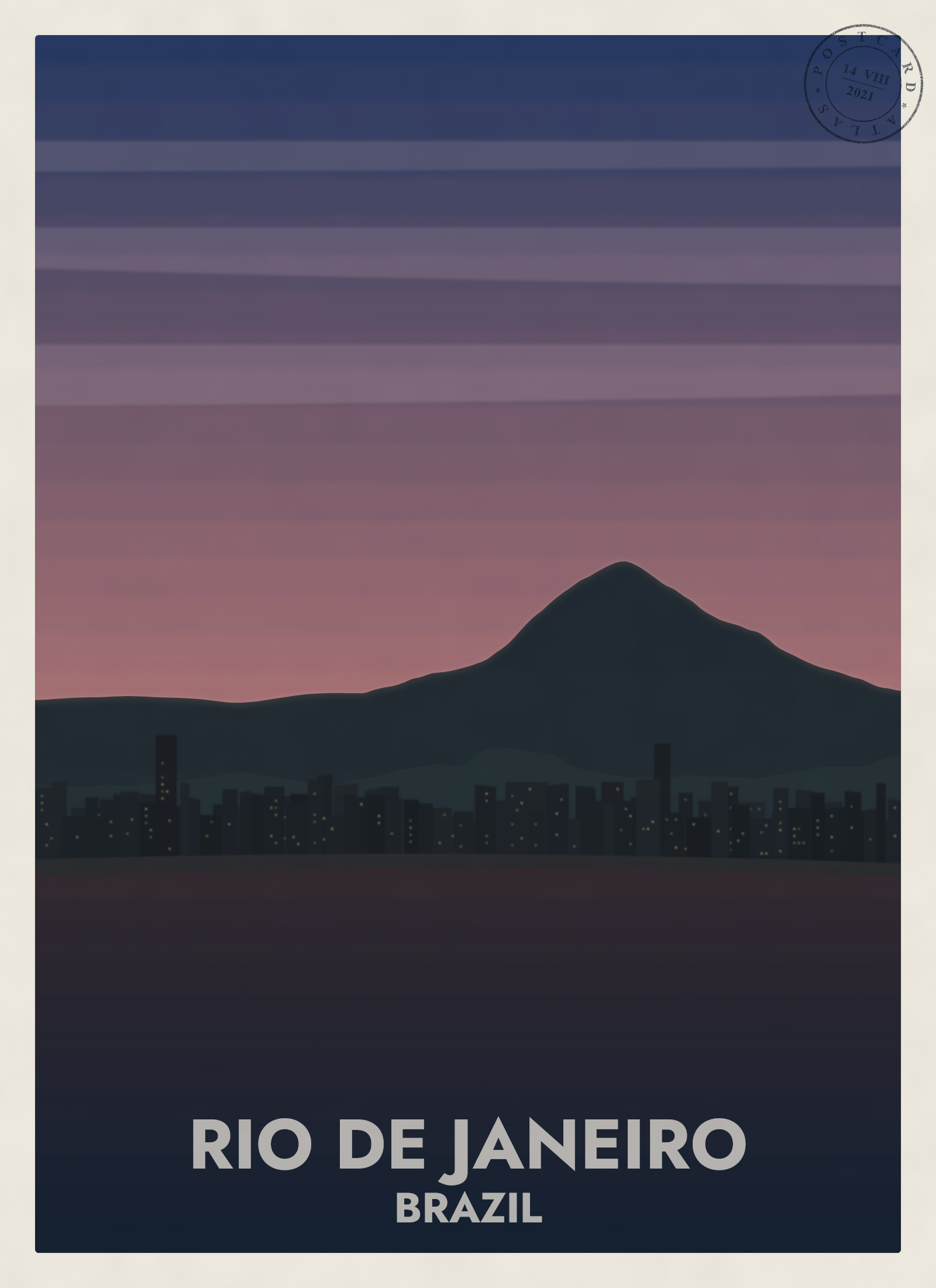 Rio de Janeiro at dusk in summer